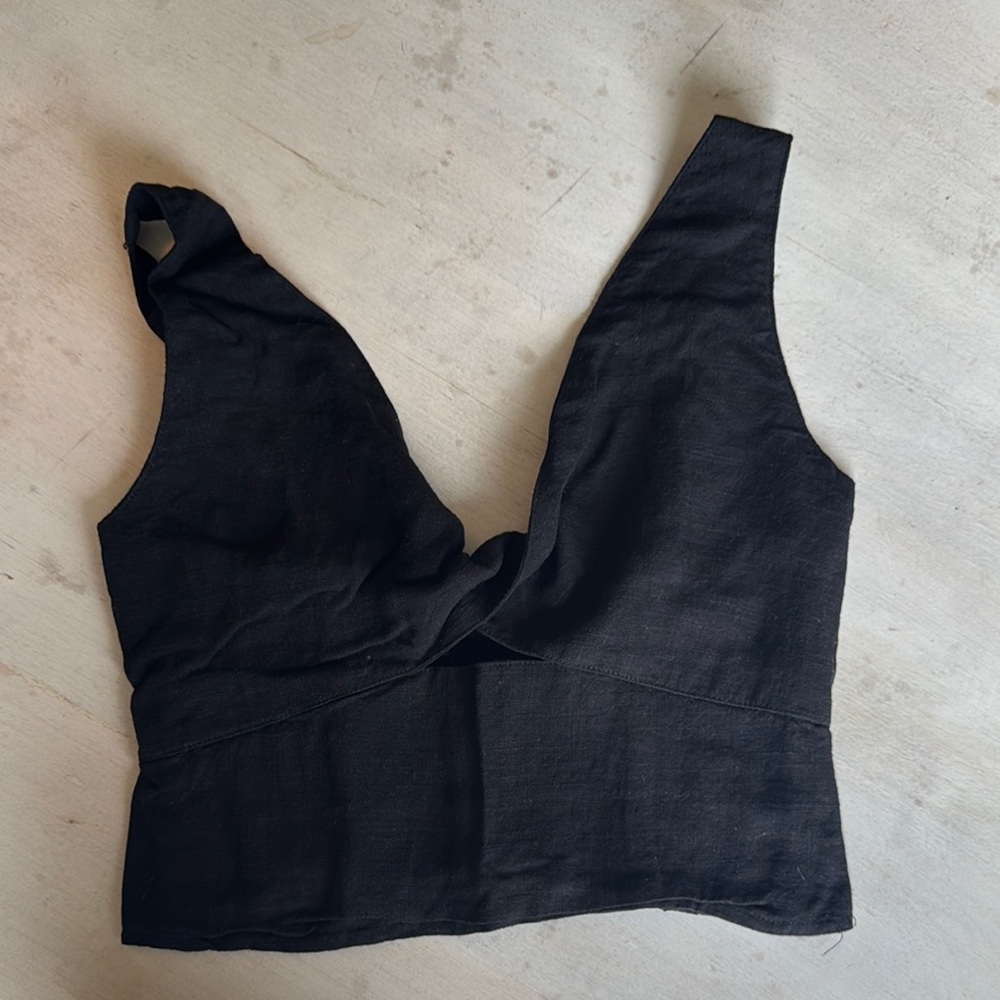 Miami Black Smocked Crop Top